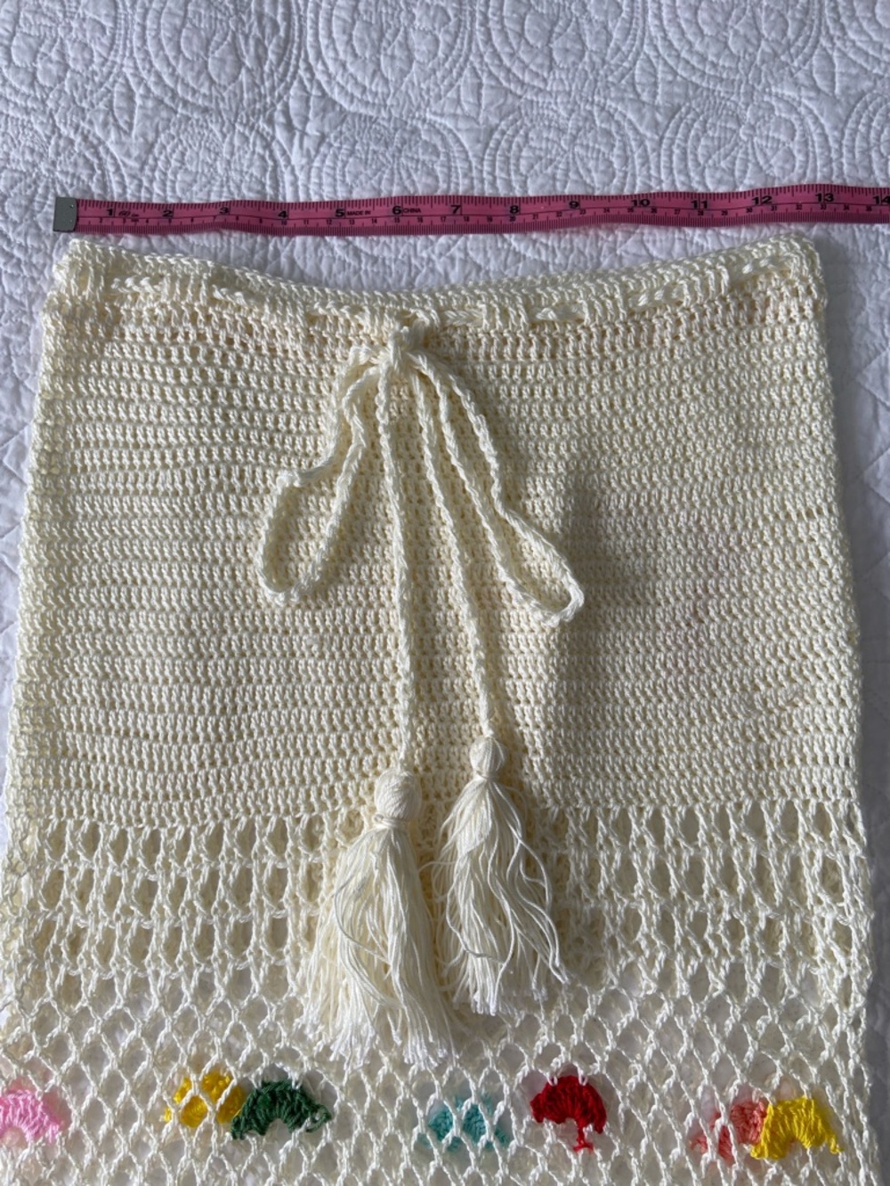 Spell Crochet Set Let the Sunshine In Maxi Skirt and Crop Top Cream Rainbow S - Picture 6 of 17